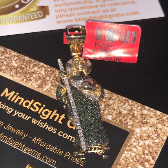 Real Diamond custom made Jesus pendant not CZ! WOW - Picture 7 of 11